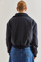 Women's Navy Blue Zippered Bomber Coat 50011051 - 2