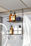 Hangable Luxury Bathroom Shelf with Hook Shampoo Rack Stainless Shower Cabin Shelf Hanging Without Punching Shower Shelf