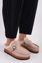 Women's Softie Beige Suede Furry Flat Slippers - 2
