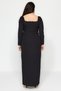 Black Stone Embellished Long Sleeve Slit Woven Evening Dress/Graduation/Engagement/Night Dress Tbbaw24Ad00001 - 5