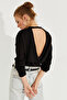 Women's Black Double Breasted Sweatshirt EY2662 - 4
