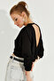 Women's Black Double Breasted Sweatshirt EY2662 - 5