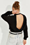 Women's Black Double Breasted Sweatshirt EY2662 - 3