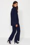 Navy Blue Slit Detailed Cardigan-Pants Knitwear Set TCTAW23US00028 - 5
