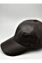 100% Leather Handmade Unisex Inner Lined Adjustable Size Velcro 8 Piece Leather Hat - 5