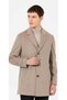 Slim Fit Beige Men's Coat