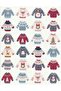 New Year's Patterned Knitted Sweater Sticker Set 3.5x4cm Ugly Christmas Sweaters Decal Label NSTI0103 - 2