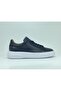 Genuine Leather Navy Blue Sneakers