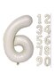 6 Years Old, 74 cm Cream Number Foil Balloon, Large Size