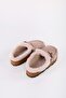 Women's Softie Beige Suede Furry Flat Slippers - 5