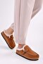 Women's Softie Brown Suede Furry Flat Slippers