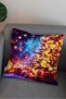 New Year's Themed Pine Tree Patterned Colorful Digital Printed Decorative Pillow and Cushion Cover