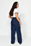 Indigo Yüksek Bel Geniş Paça Comfort/Orta Esnek Büyük Beden Wide Leg Jeans TBBAW23CJ00020 - 11