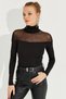 Women's Black Tulle Detailed Fisherman Blouse EY2607 - 7