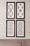 Modern Patterned 4-Piece Painting Set, 3 mm Mdf, Black Wooden Frame, Uv Printing - 2