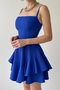 Women's Skirt Floor Detailed Adjustable Thin Strap Saxe Blue Dress 102 - 4