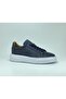 Genuine Leather Navy Blue Sneakers - 2
