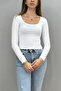 Women's U Neck Long Sleeve BODY Lycra Cotton - 2