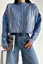 Standard Blue Leaf Ripped Detailed Knitwear Sweater