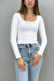 Women's U Neck Long Sleeve BODY Lycra Cotton - 3