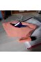 Orange Gingham Washable Zippered Single Eye Cloth Pen Holder Pencil Case Wallet Makeup Bag - 5