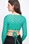 Women's Green Tie Waist Double Breasted Polka Dot Patterned Blouse ALC-624-001 - 5