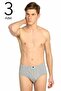 Men's Gray 3-Pack Combed Cotton Slip Panties ELF568T0109CCM3 - 2