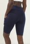 Navy Blue High Waist Sports Biker Tights with Pocket Detail - 2