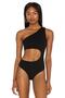 Women's Black Low-Cut Silk Jersey Bodysuit - 2