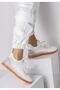 Witty Women's Stone Sneaker Sports Shoes White - Orange - 5