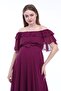 Women's Plum Collar Chiffon Maternity Dress
