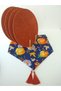 Pumpkin Patterned Runner, 4 Tile Tan Color Plate - 2