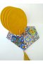 Tile Patterned Runner, 4 Yellow Color Plates - 3