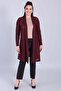 Women's Burgundy Front Mesh Lace Cardigan