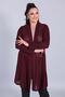 Women's Burgundy Front Mesh Lace Cardigan - 2