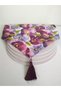 Purple Violet Patterned Runner, 4 Light Beige Color Plates - 2