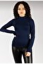 Women's Navy Blue Half Turtleneck Body