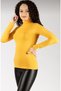 Women's Yellow Lycra Long Sleeve Turtleneck Bady - 2