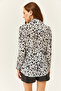 Women's White Black Patterned Woven Shirt GML-19001166 - 2