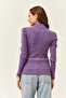 Women's Purple Princess Sleeve Lycra Blouse BLZ-19001595 - 5