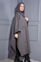 Stamp Pocket Hat Poncho Anthracite - 5