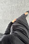 Velvet Maxi Dress - Black Drape Detail - 3
