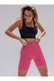 Dublin Model High Waist Ribbed Seamless Biker Shorts Pink Color027 - 3