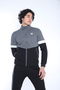 Men's Black Gray Detailed Bottom Top Zippered Pocket Slim Fit 2 Thread Tracksuit Set - 6