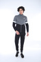 Men's Black Gray Detailed Bottom Top Zippered Pocket Slim Fit 2 Thread Tracksuit Set - 2