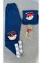 Pirate Embroidered Leg Striped Navy Blue Color 100% Cotton Knitted Boy/Baby Trousers - 6
