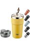 Ceramic CapInsulated Coffee Thermos with Hot Iced Beverage Hanger Double Wall Vacuum Leak Proof t2023