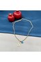 Steel Twist Chain Evil Eye Beaded Gold Letter Necklace - 2