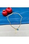 Steel Twist Chain Evil Eye Beaded Gold Letter Necklace - 3