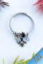 Women's Silver Bee Model Tarnish Steel Charm Bracelet